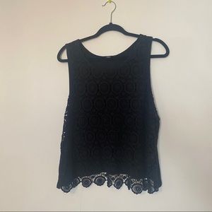 Black Crochet Crop Top